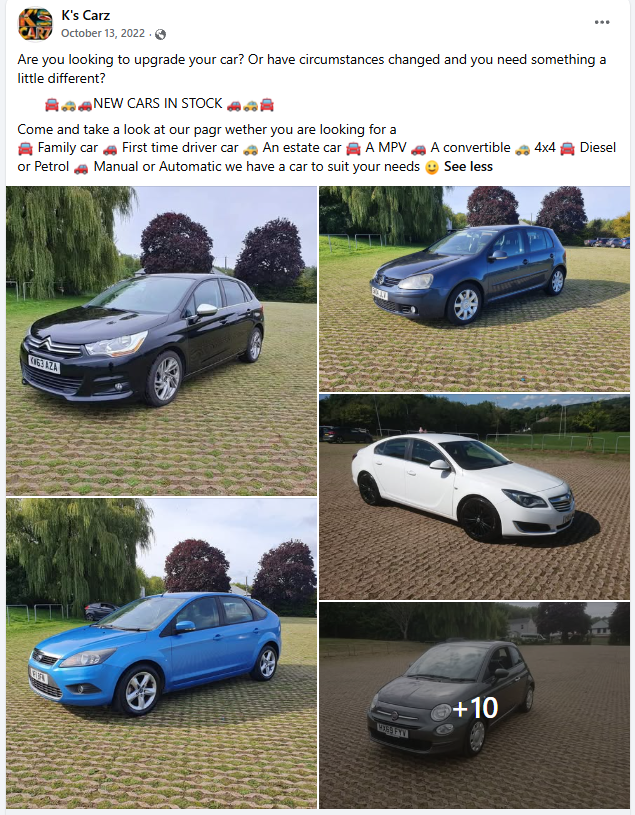 A selection of used cars available from K's Carz